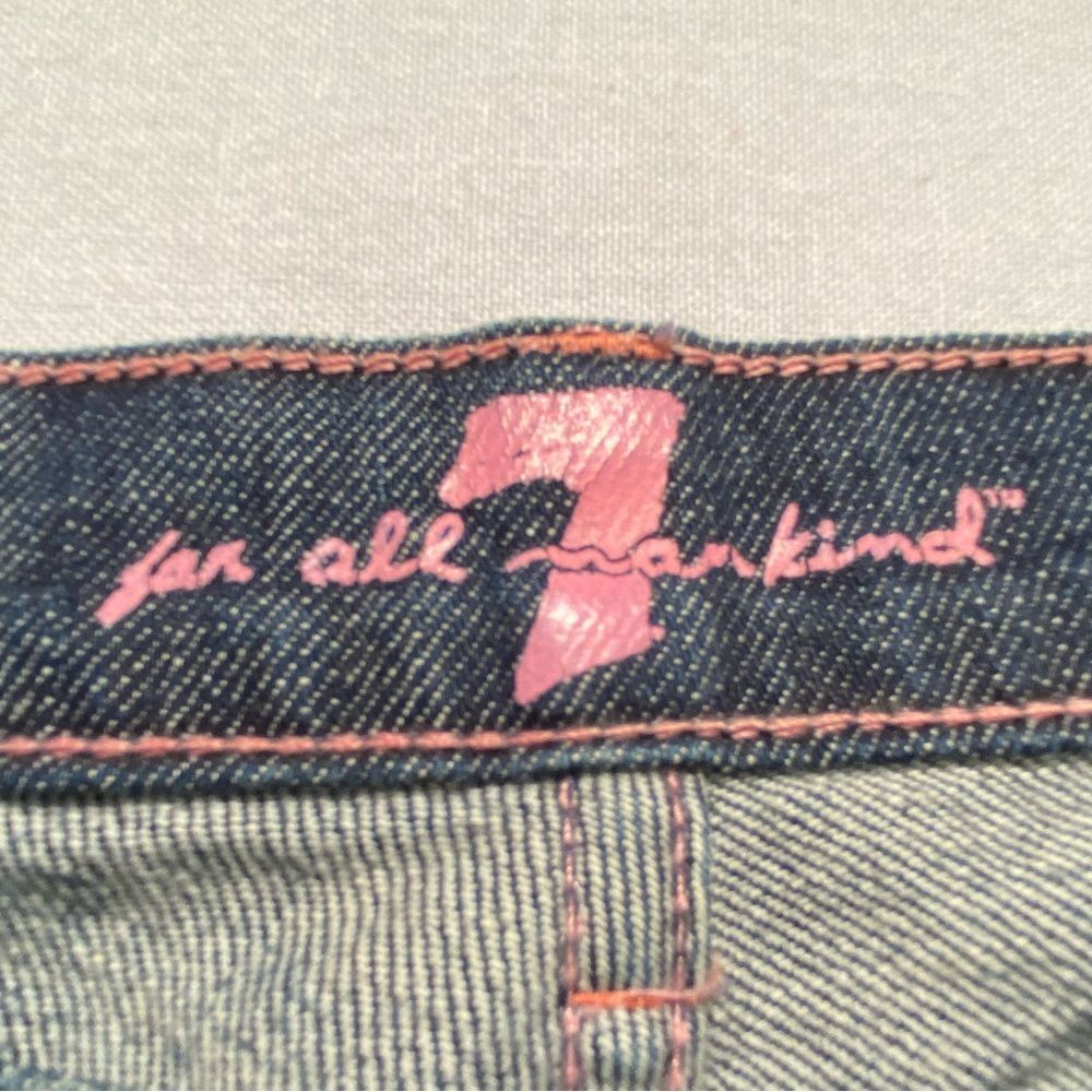 7 For All Mankind Women’s Bootcut Pink Stitch Blue Jeans, Size 27 - Picture 3 of 12